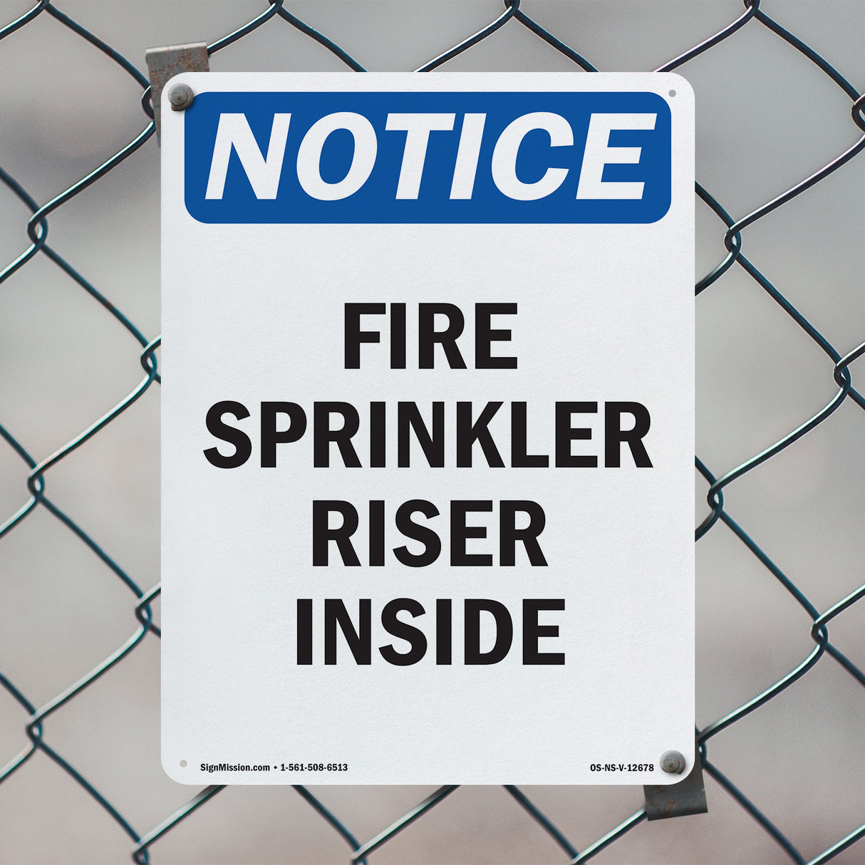 Fire Sprinkler Riser Inside Sign
