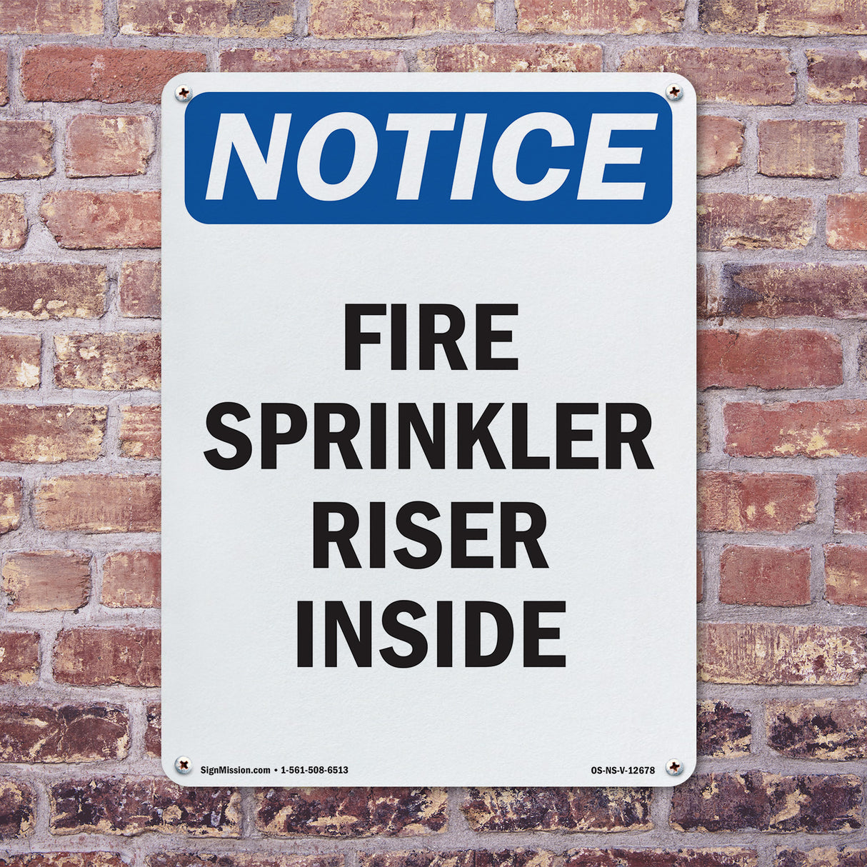 Fire Sprinkler Riser Inside Sign