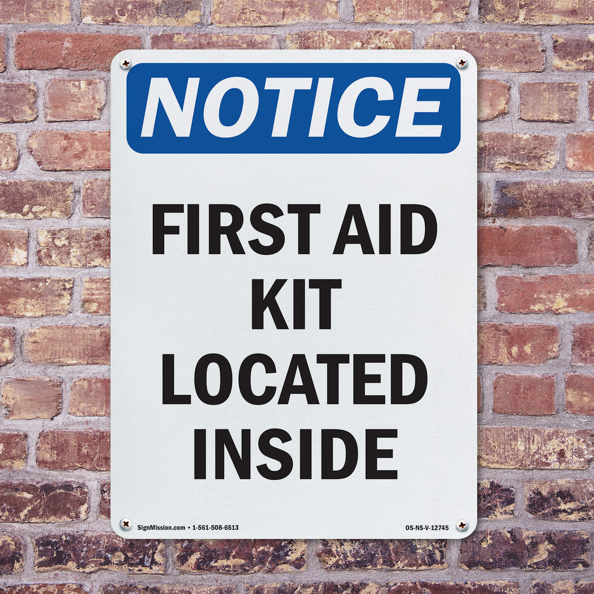First Aid Kit Located Inside Sign