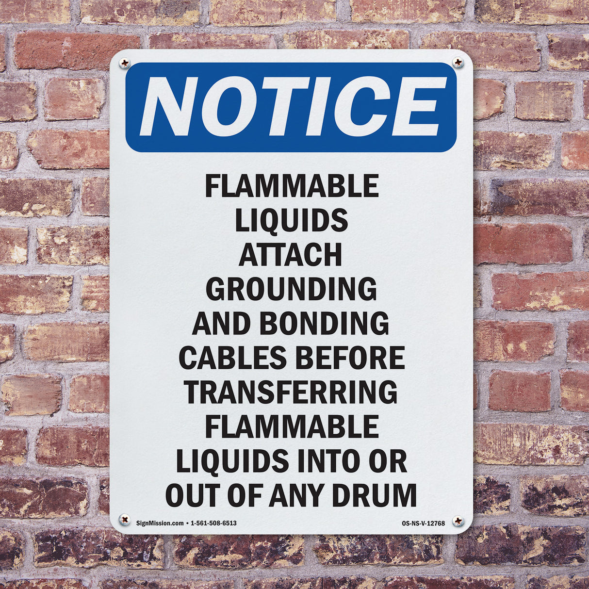 Flammable Liquids Attach Grounding And Bonding Sign