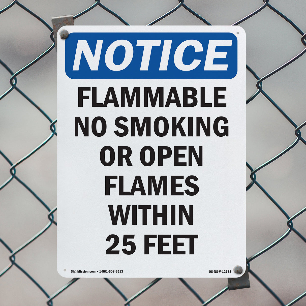 Flammable No Smoking Or Open Flames Sign