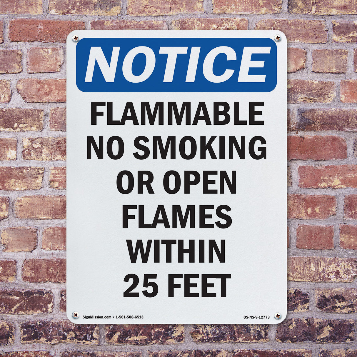 Flammable No Smoking Or Open Flames Sign