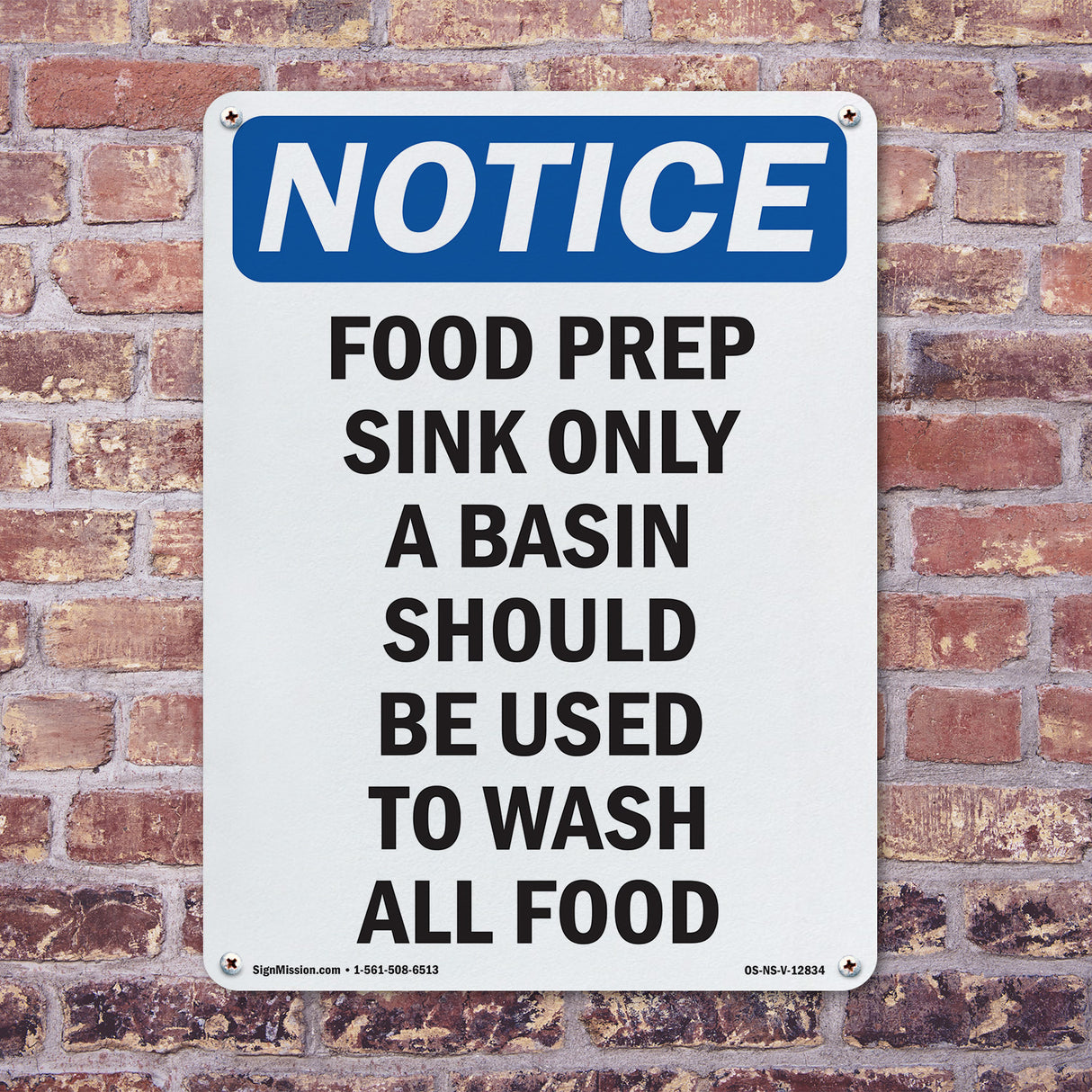 Food Prep Sink Only A Basin Should Be Used