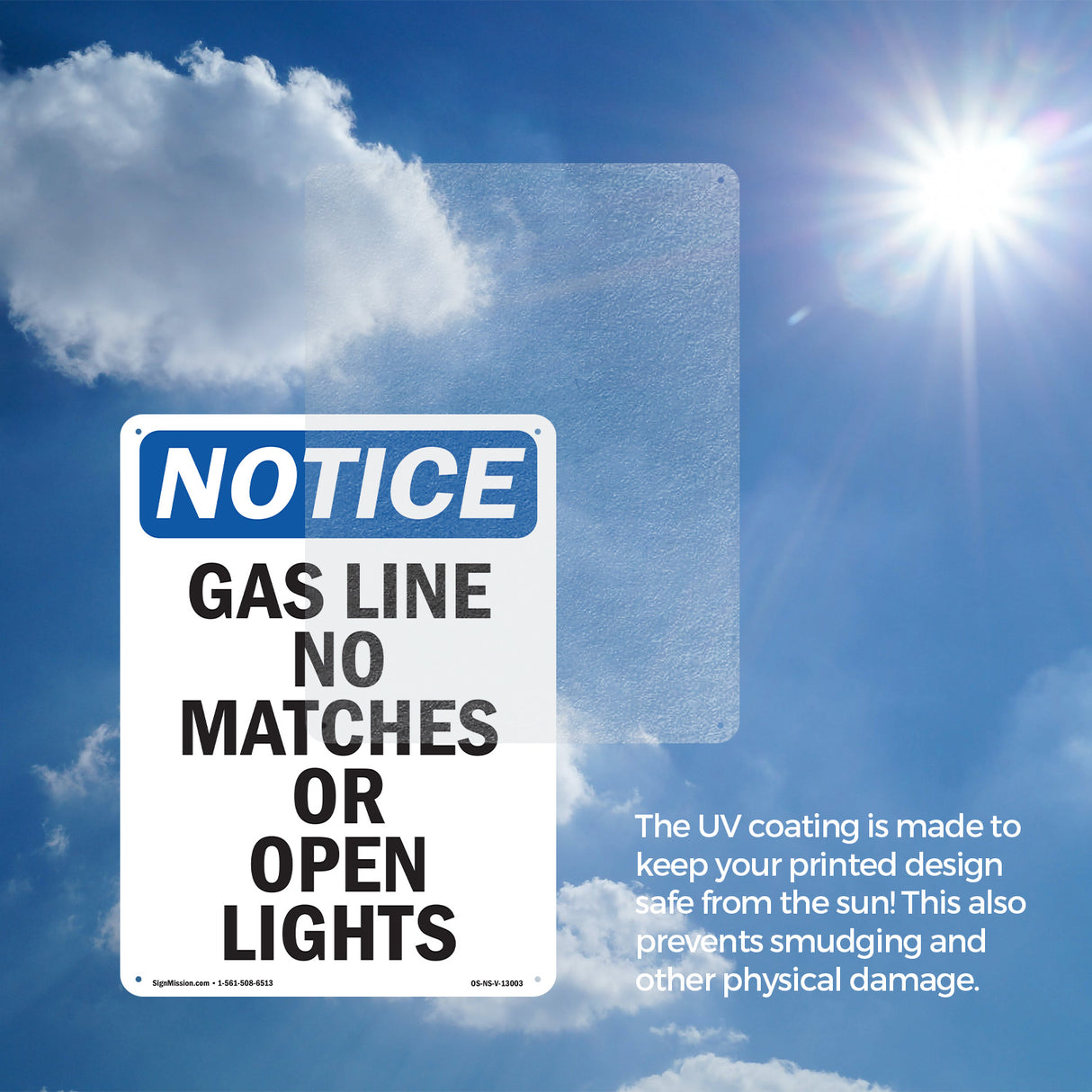 Gas Line No Matches Or Open Lights Sign