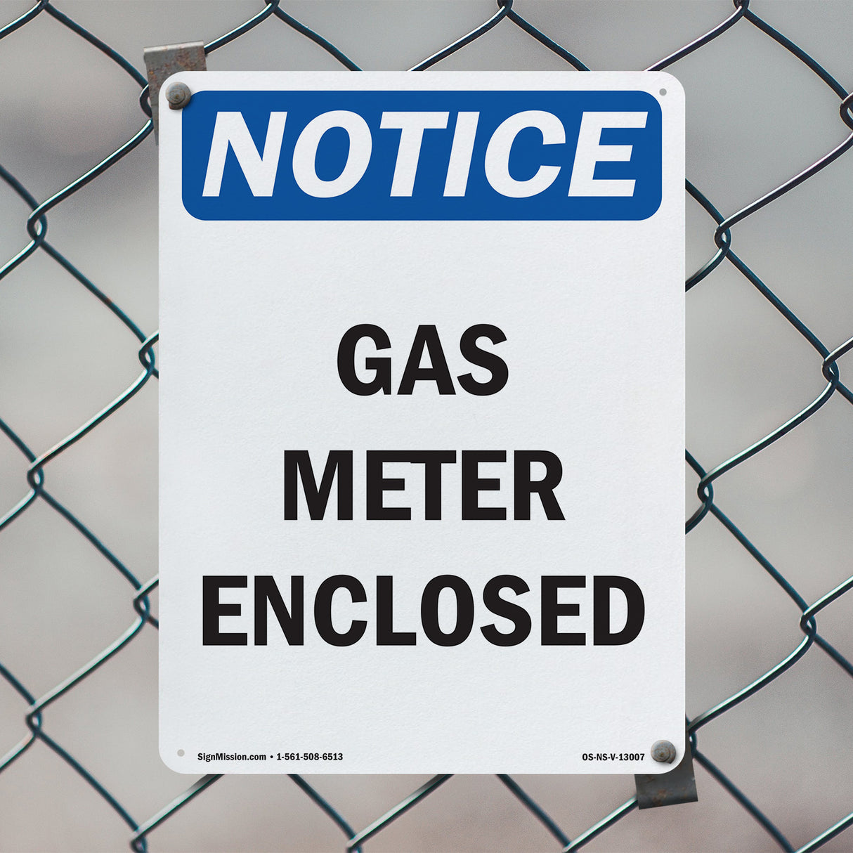 Gas Meter Enclosed Sign