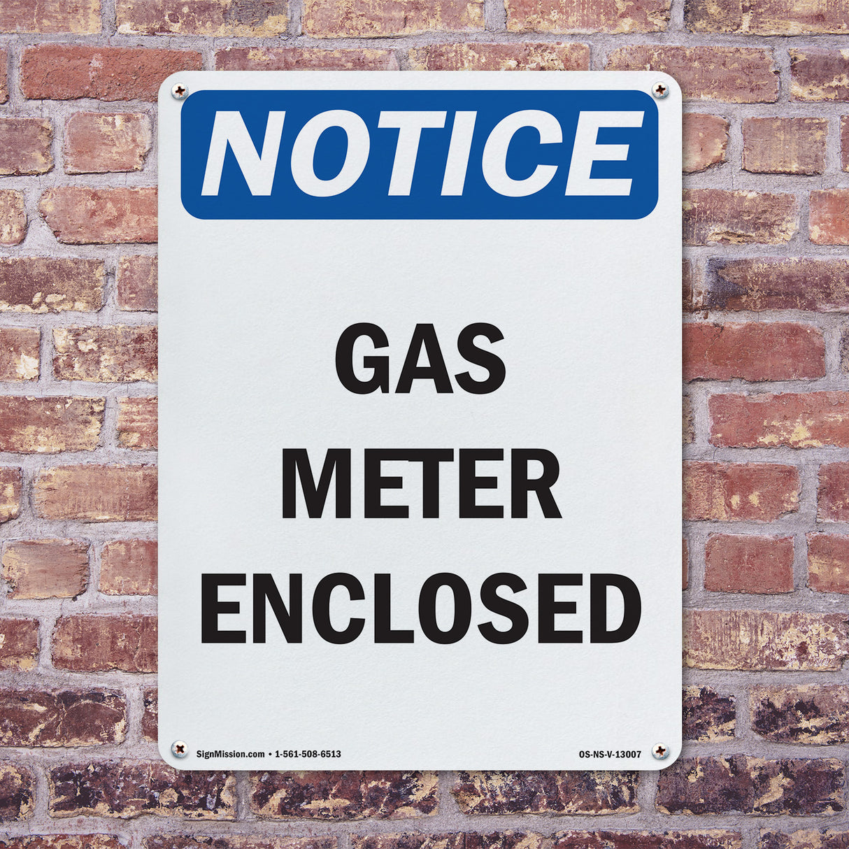 Gas Meter Enclosed Sign