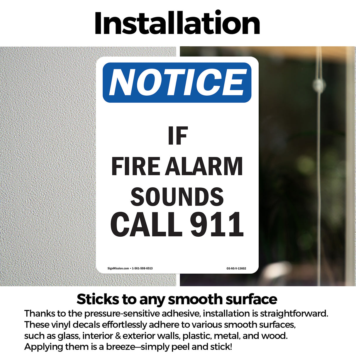 If Fire Alarm Sounds Call 911 Sign