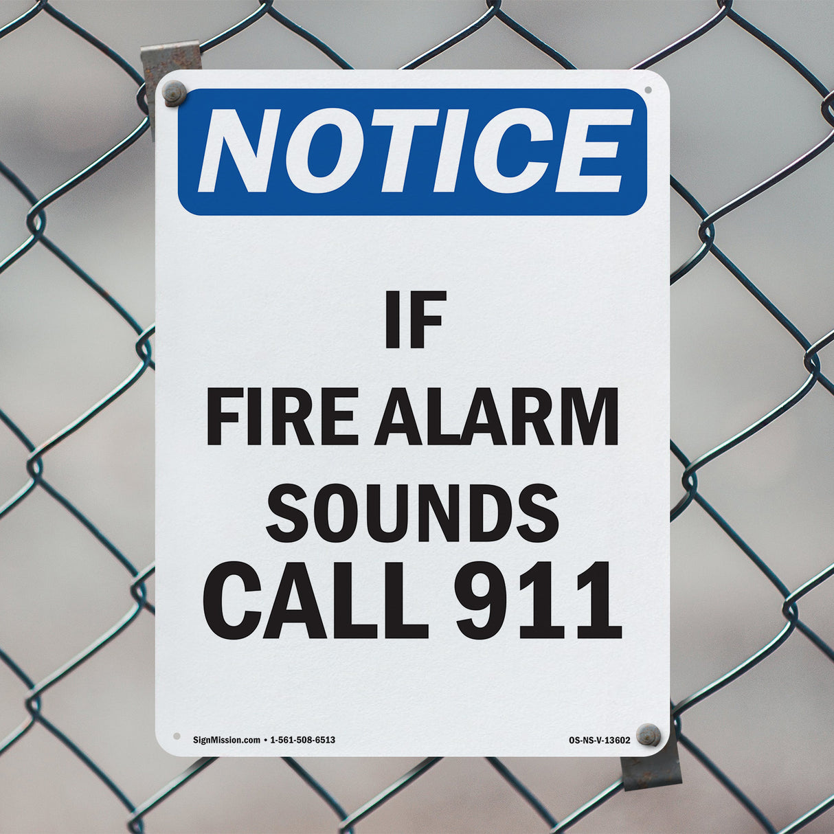 If Fire Alarm Sounds Call 911 Sign
