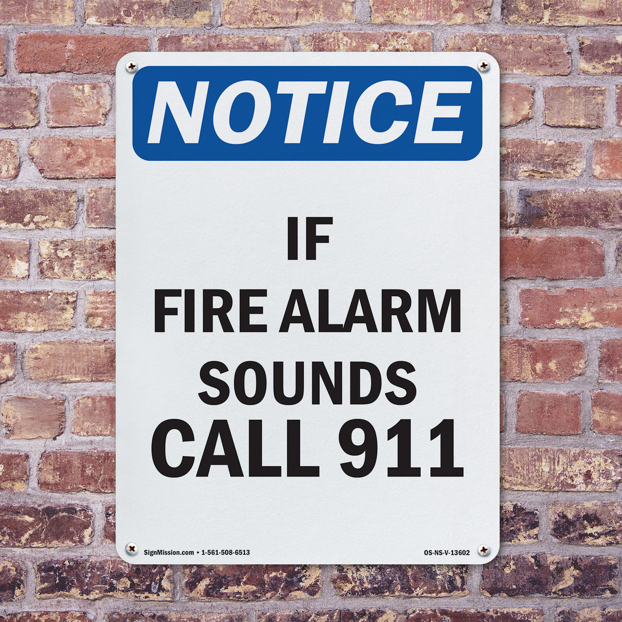 If Fire Alarm Sounds Call 911 Sign