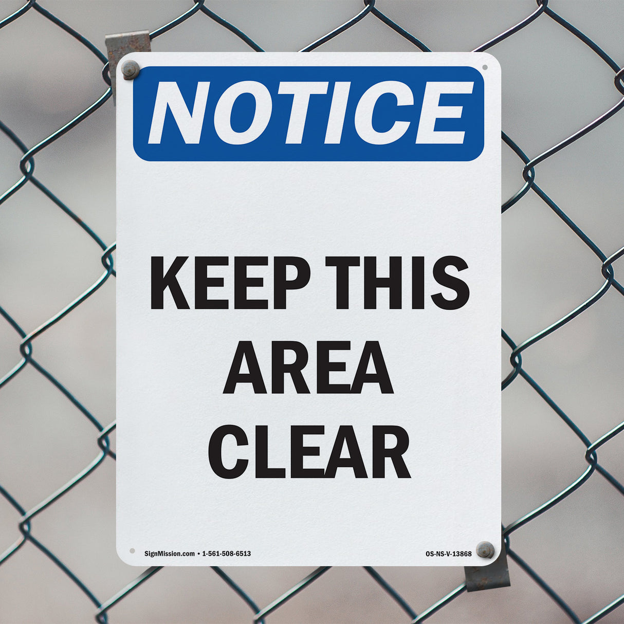 Keep This Area Clear Sign
