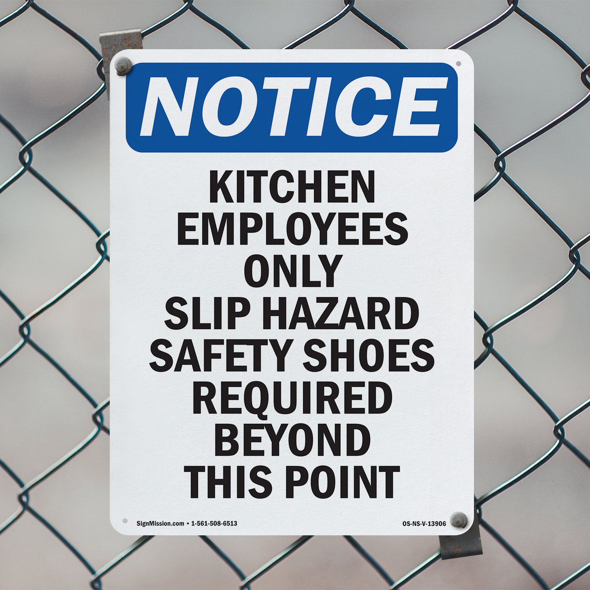 Kitchen Employees Only Slip Hazard Safety