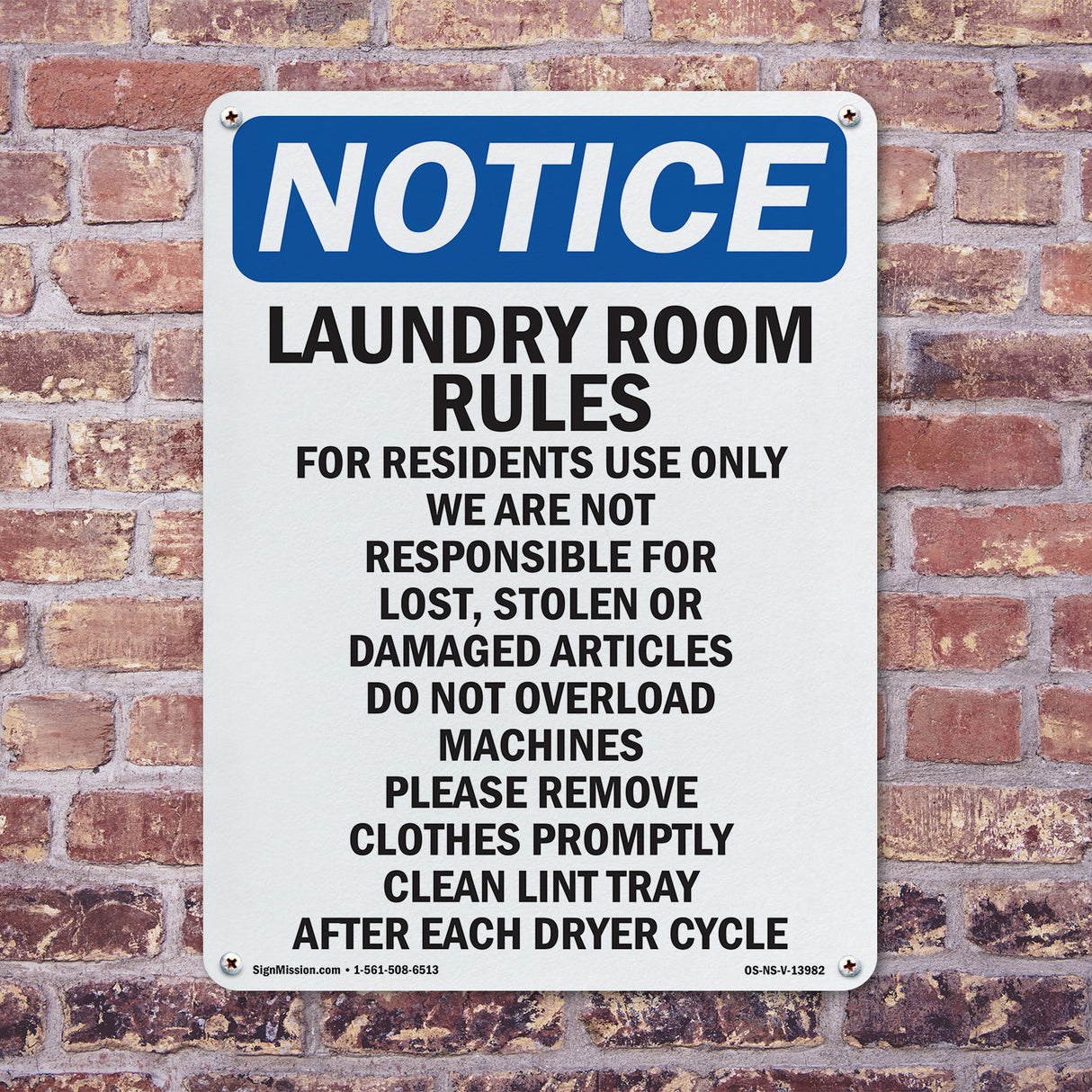 Laundry Room Rules For Residents
