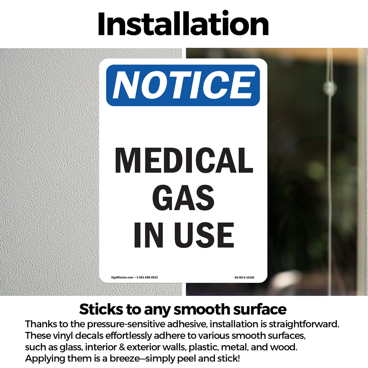 Medical Gas In Use Sign