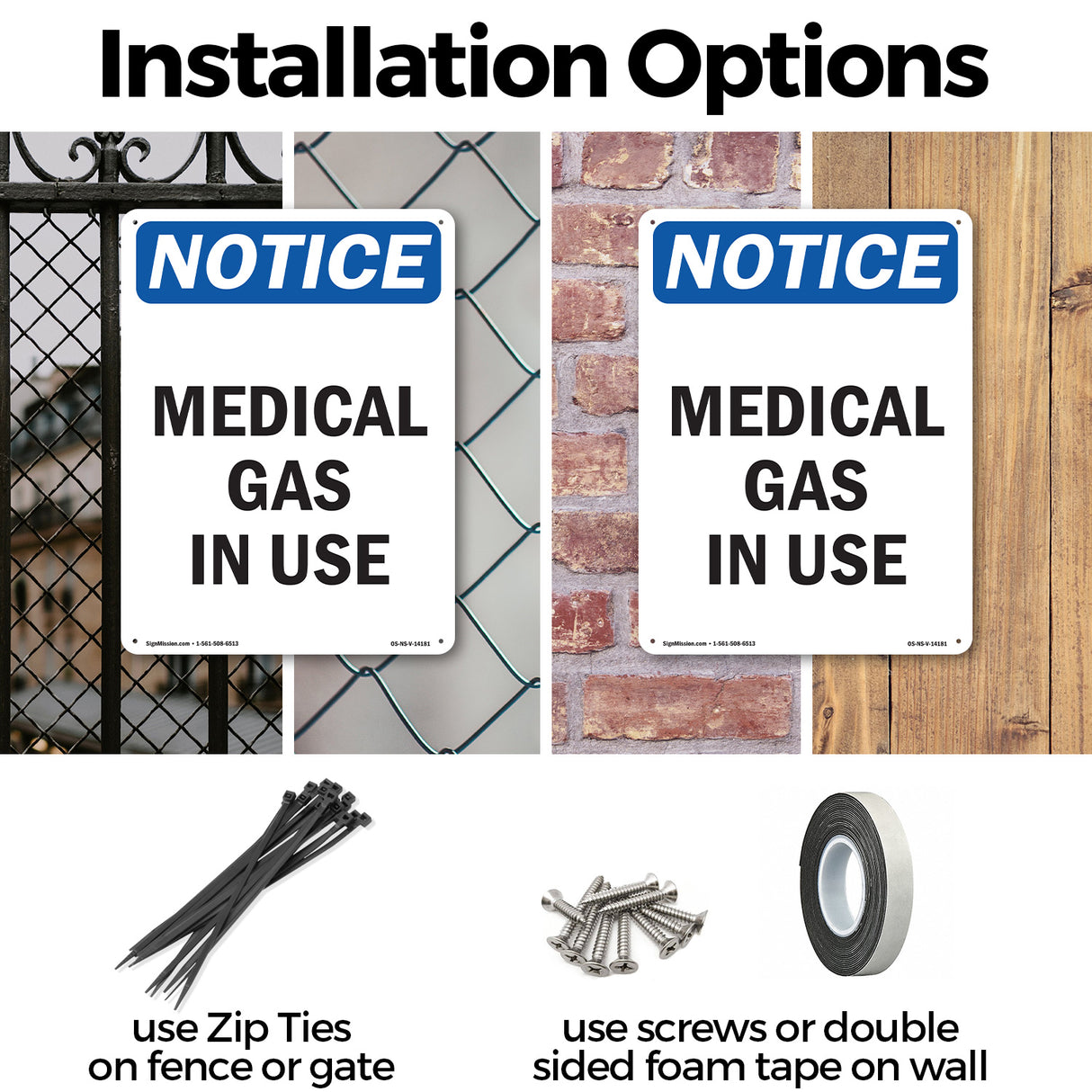 Medical Gas In Use Sign