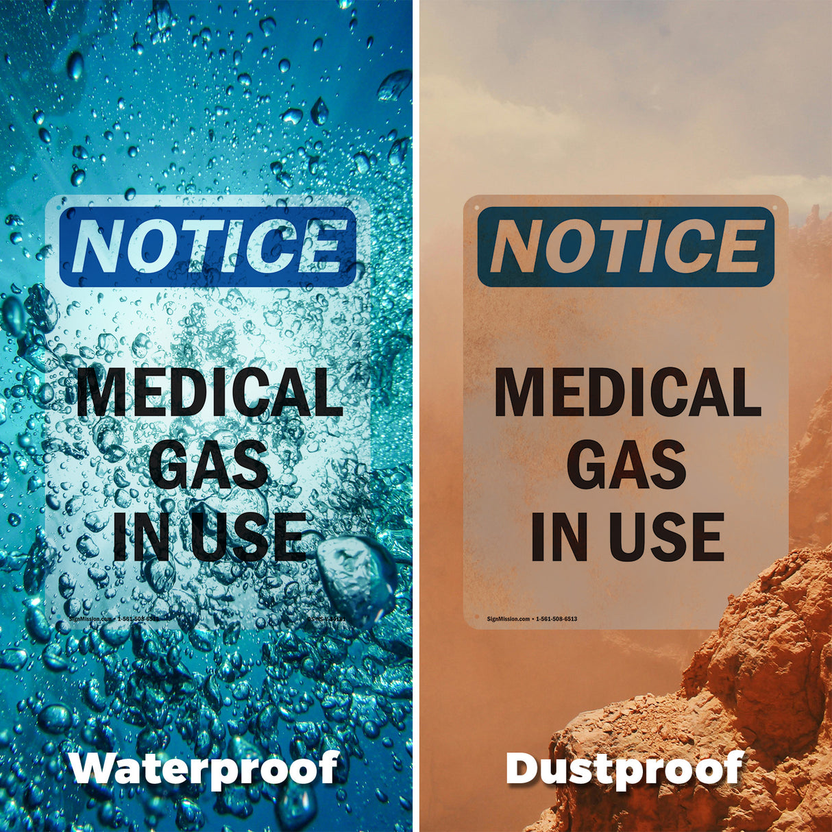 Medical Gas In Use Sign