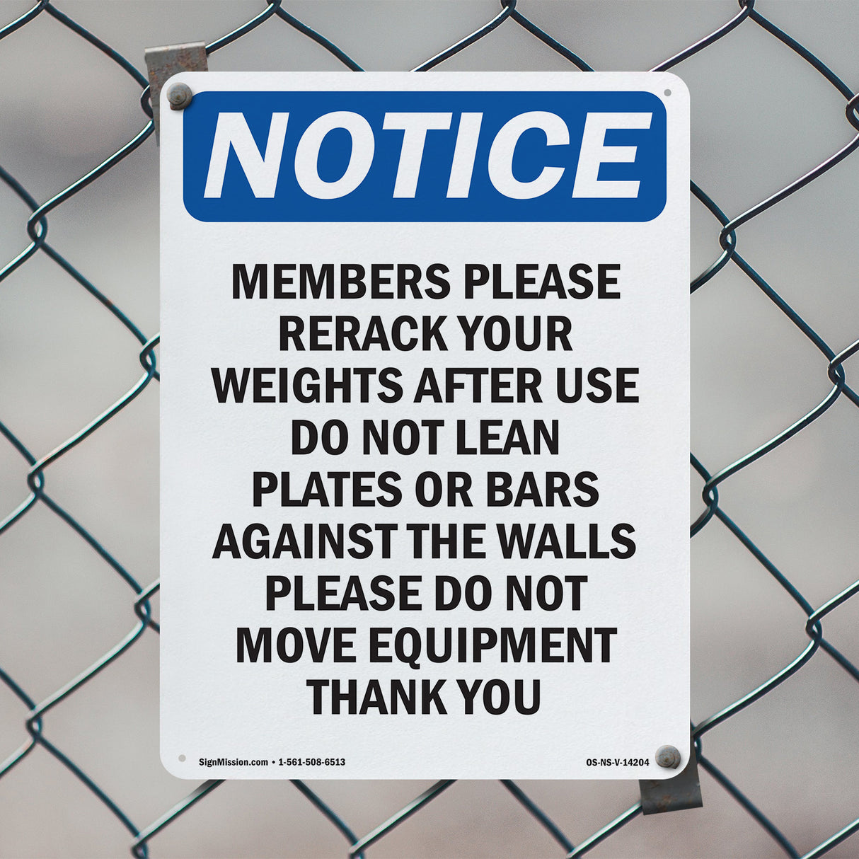 Members Please Rerack Your Weights After
