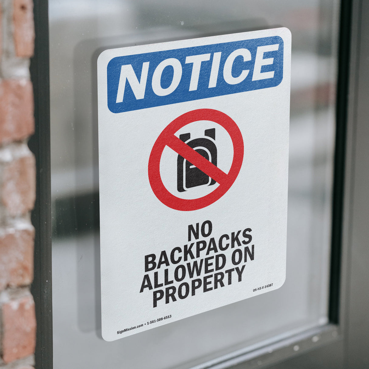 No Backpacks Allowed On Property