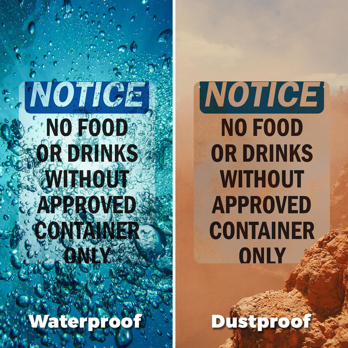 No Food Drinks With Approved Container Only