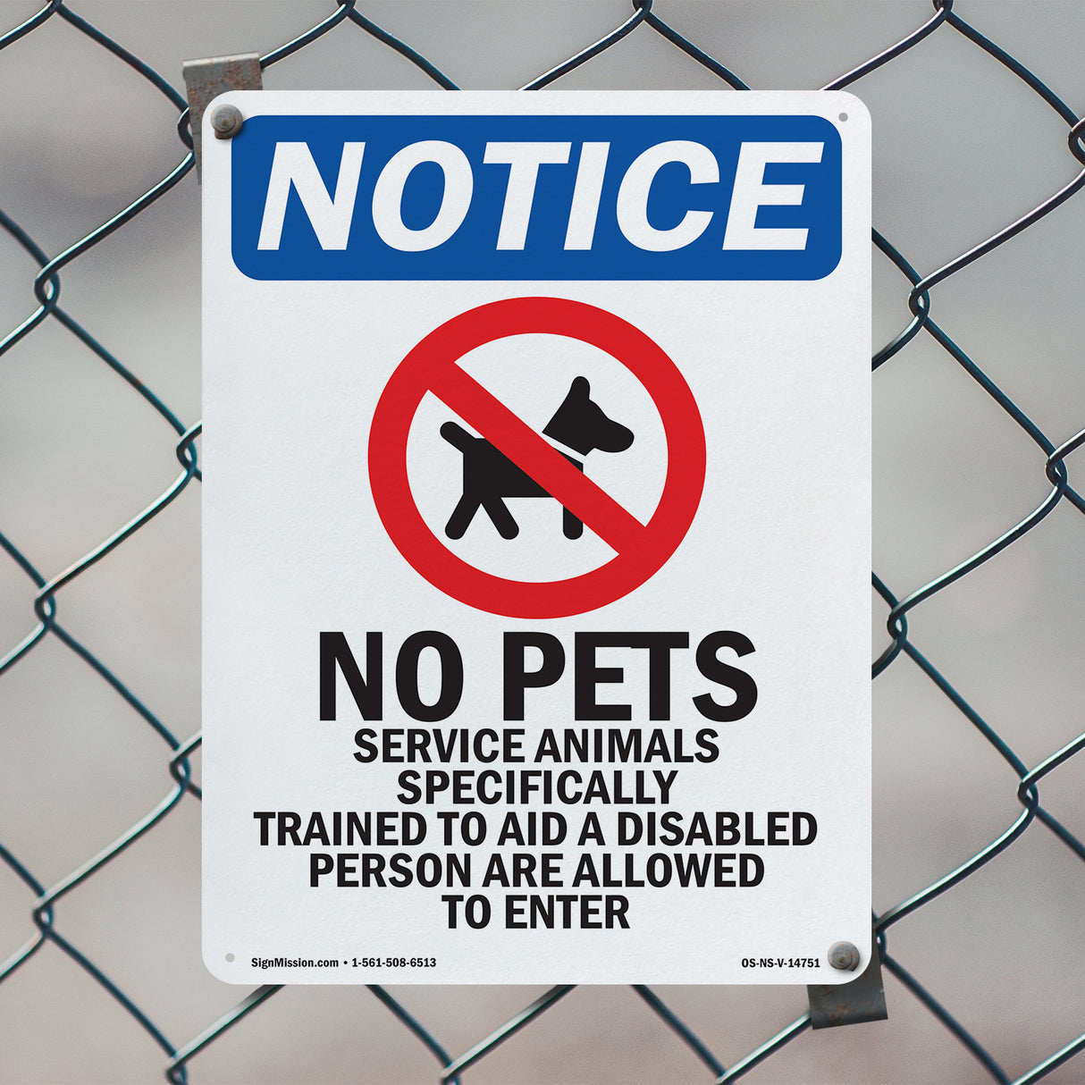 No Pets Service Animals