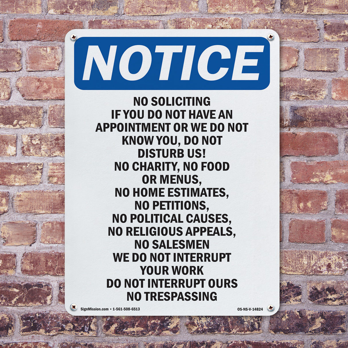 No Soliciting If You Do Not Have An Appointment