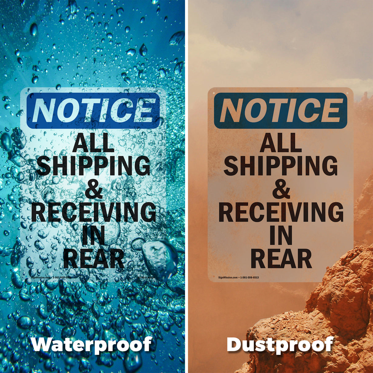 NOTICE All Shipping And Receiving In Rear