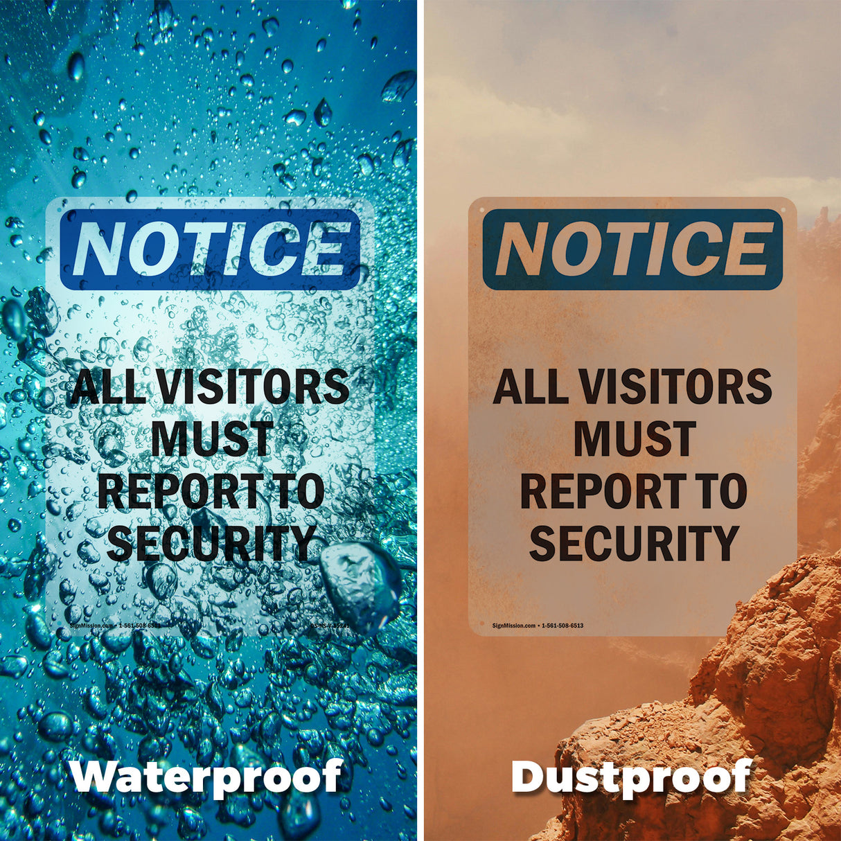NOTICE All Visitors Must Report To Security