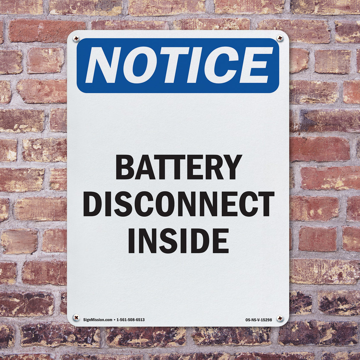 NOTICE Battery Disconnect Inside