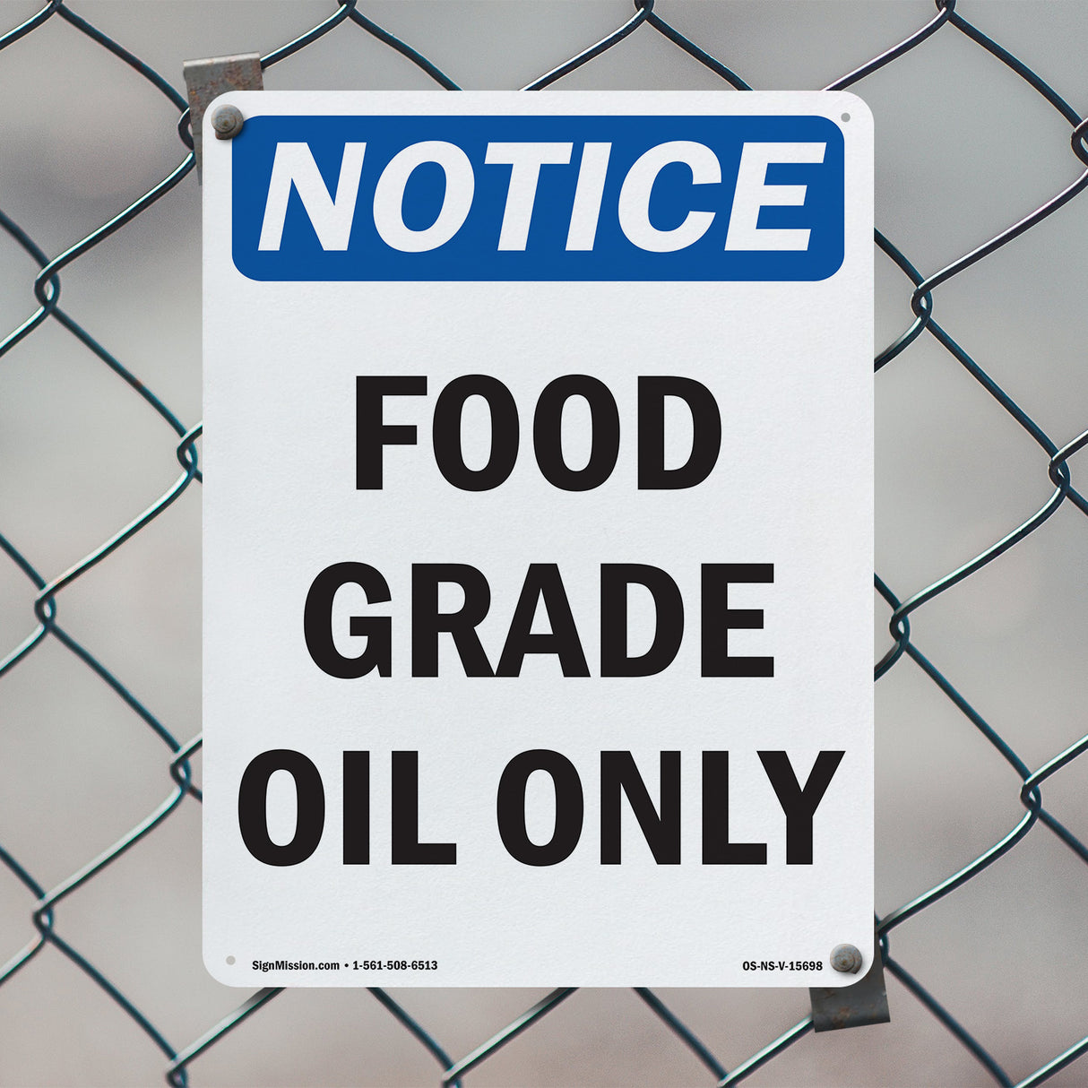 Notice Food Grade Oil Only