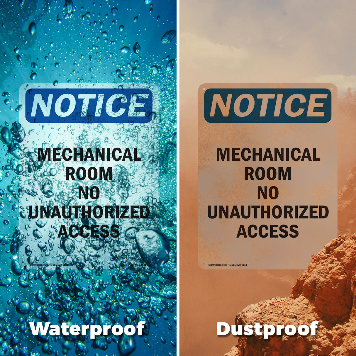 NOTICE Mechanical Room No Unauthorized Access