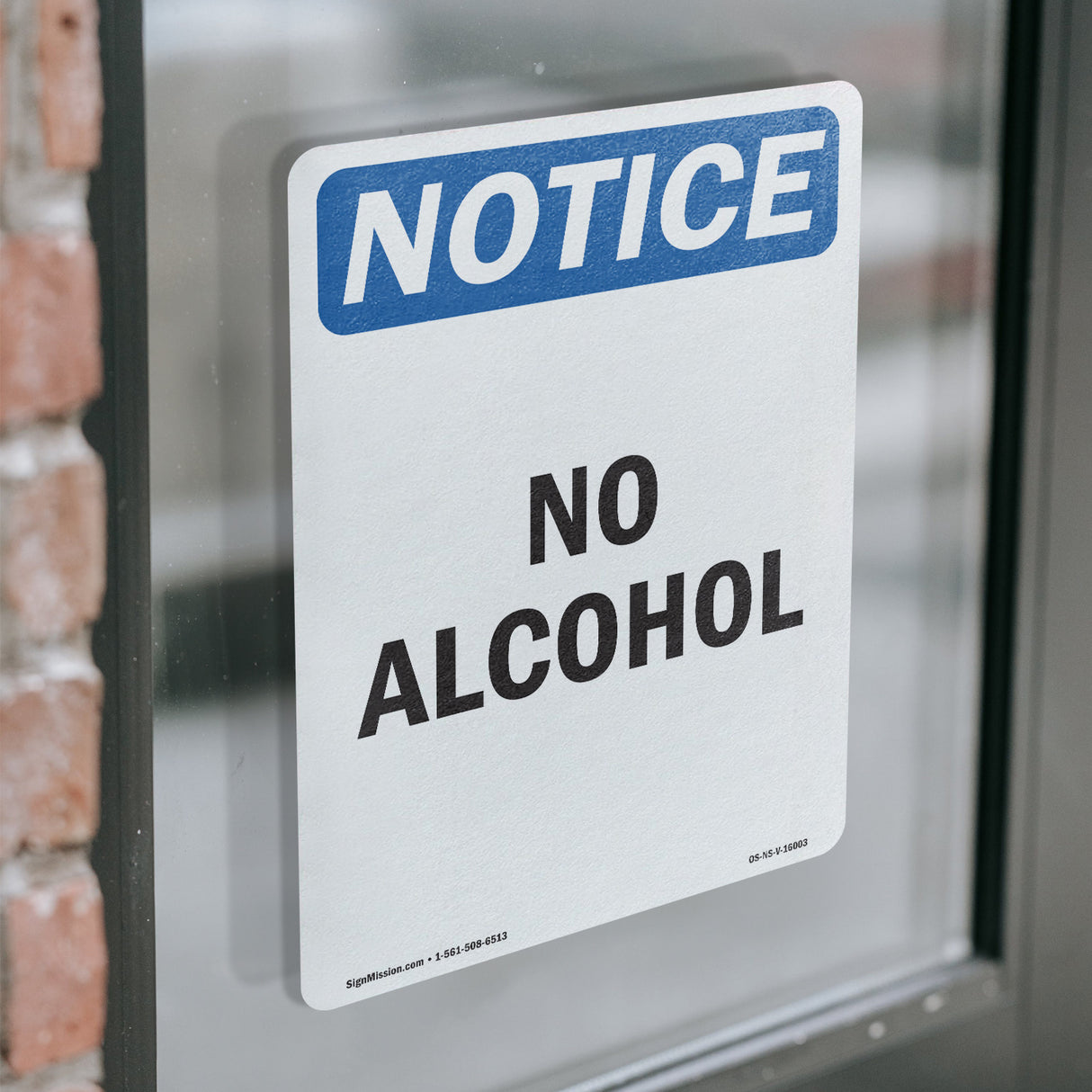 NOTICE No Alcohol Sign