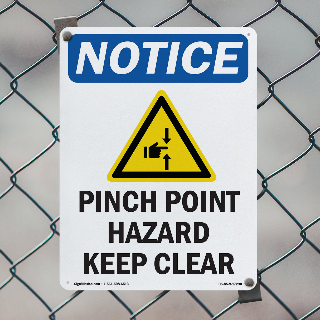Pinch Point Hazard Keep Clear