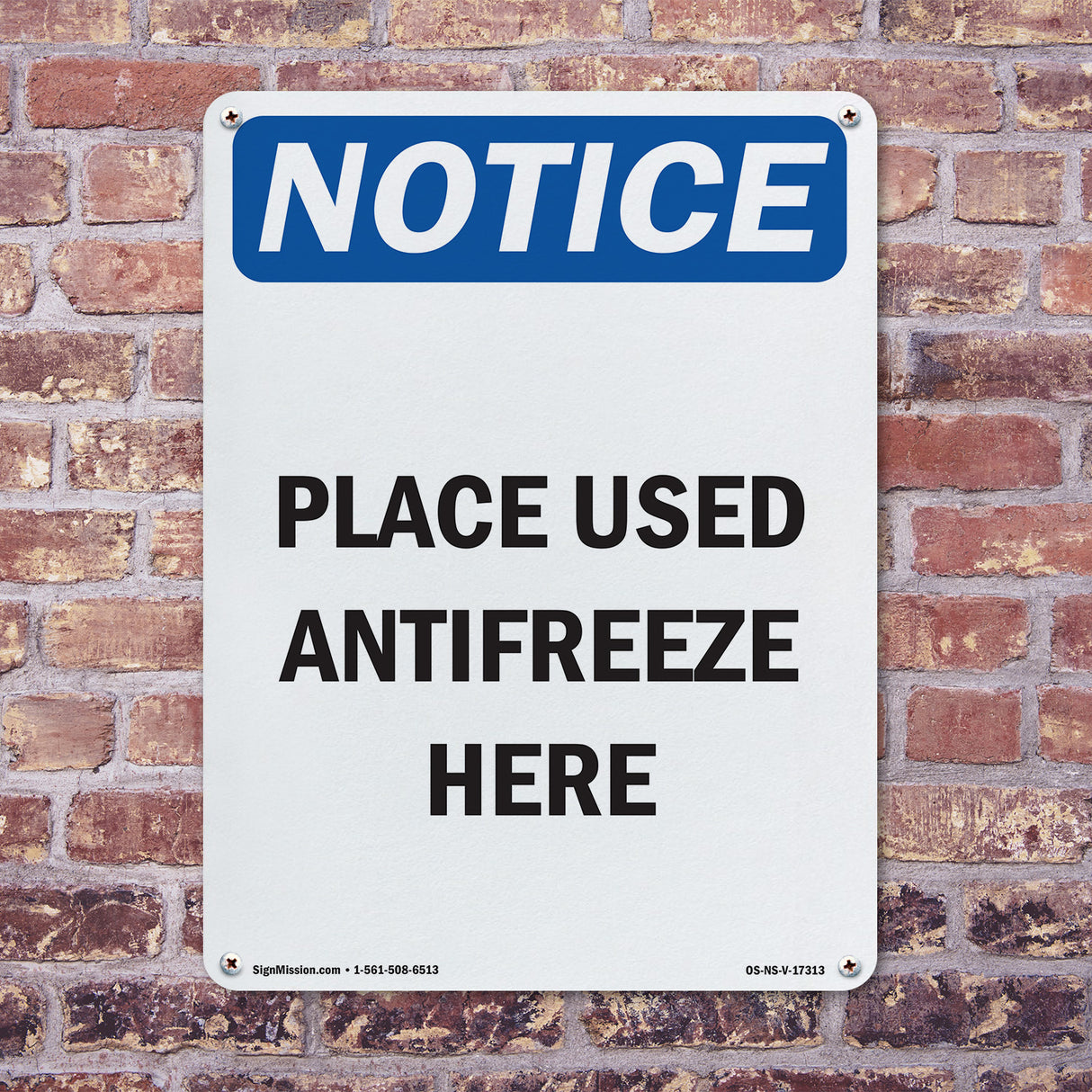 Place Used Antifreeze Here