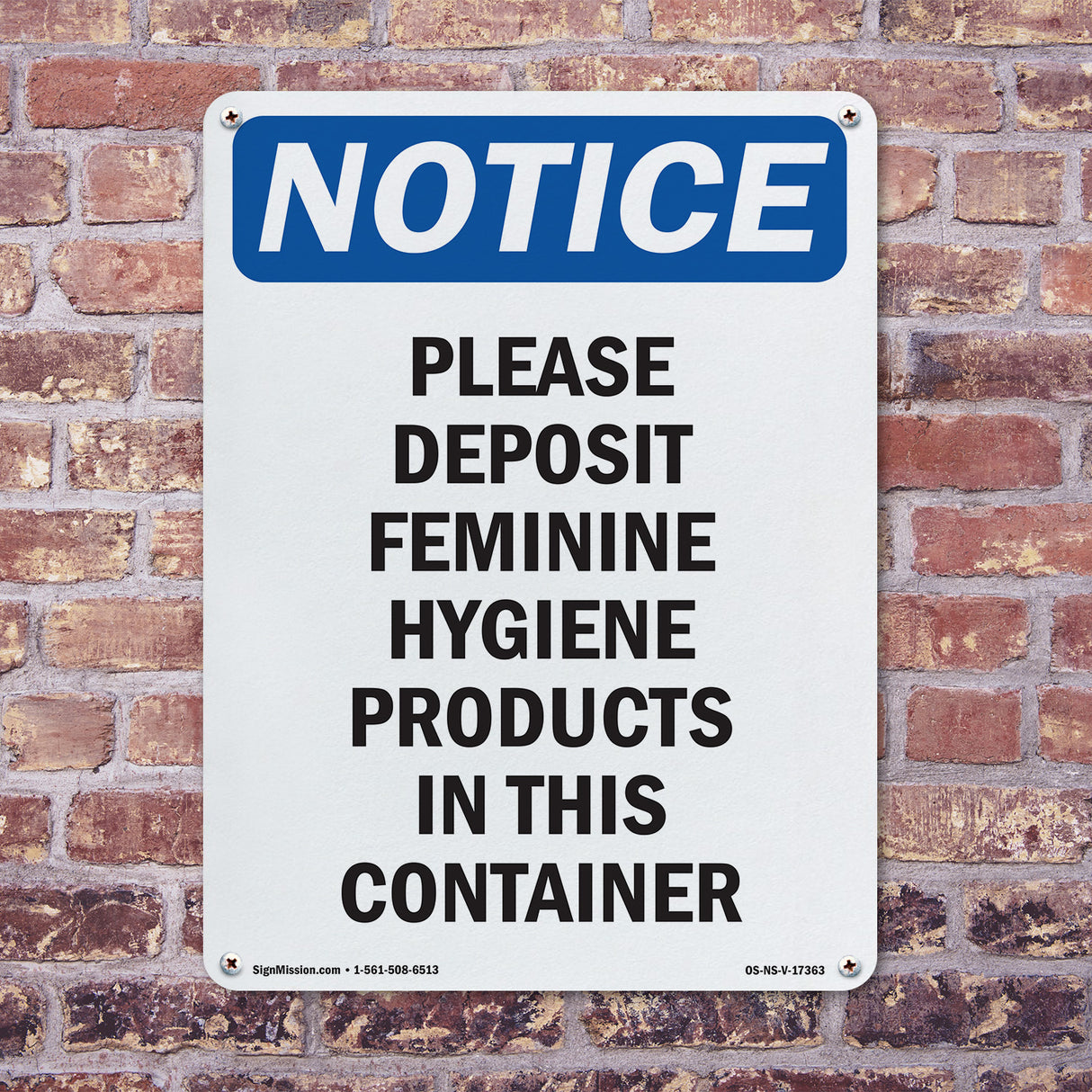 Please Deposit Feminine Hygiene Products