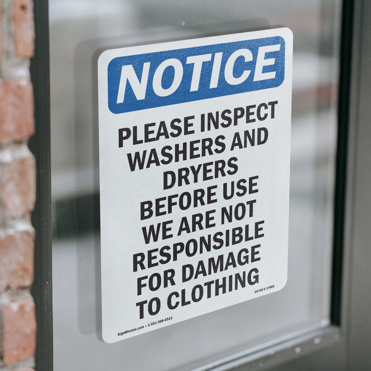 Please Inspect Washers And Dryers Before