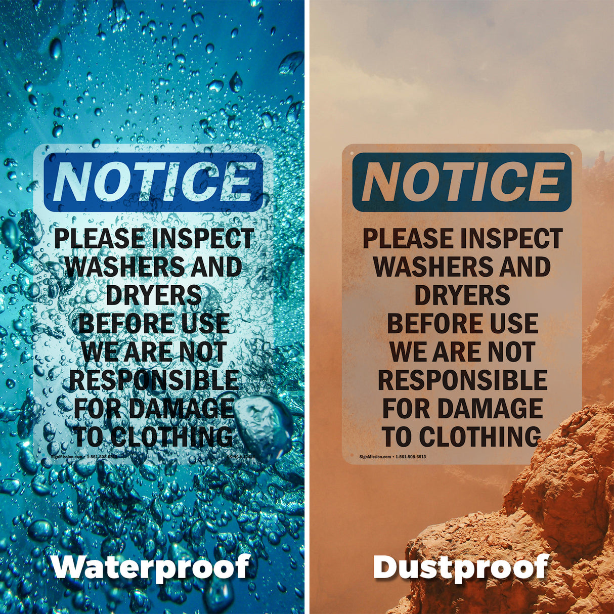 Please Inspect Washers And Dryers Before