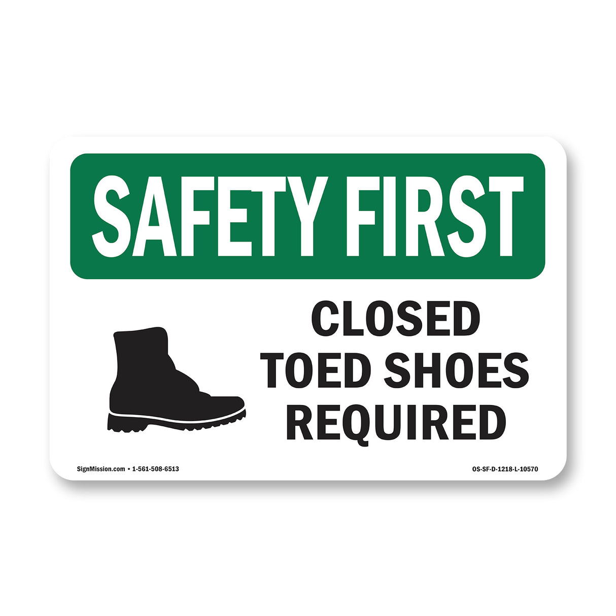 Closed Toed Shoes Required With Symbol