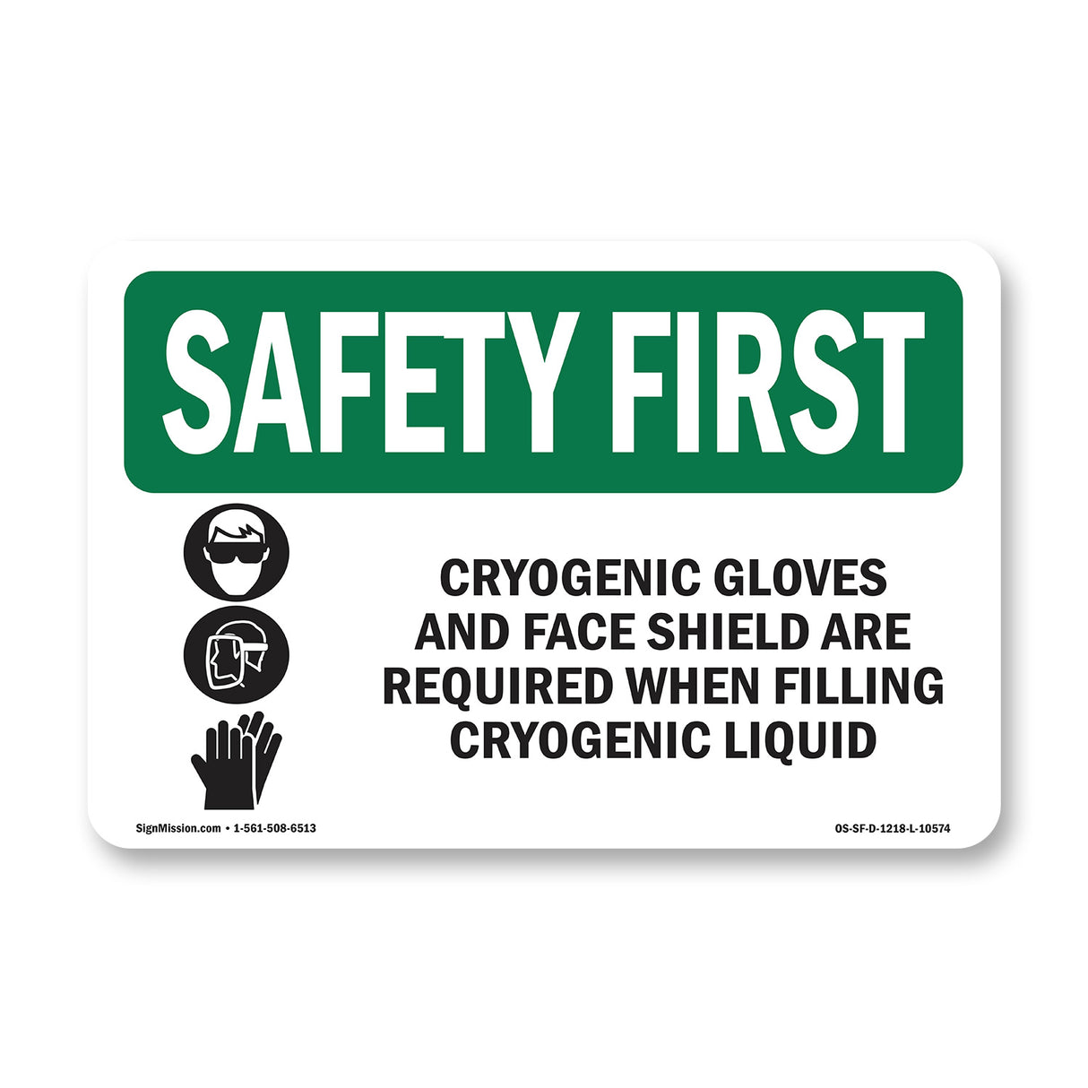 Cryogenic Gloves And Face Shield With Symbol