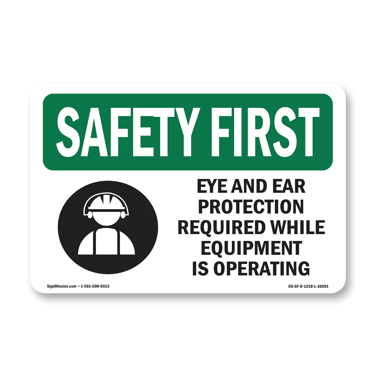 Eye And Ear Protection Required With Symbol
