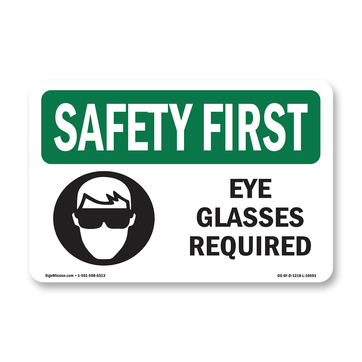 Eye Glasses Required With Symbol