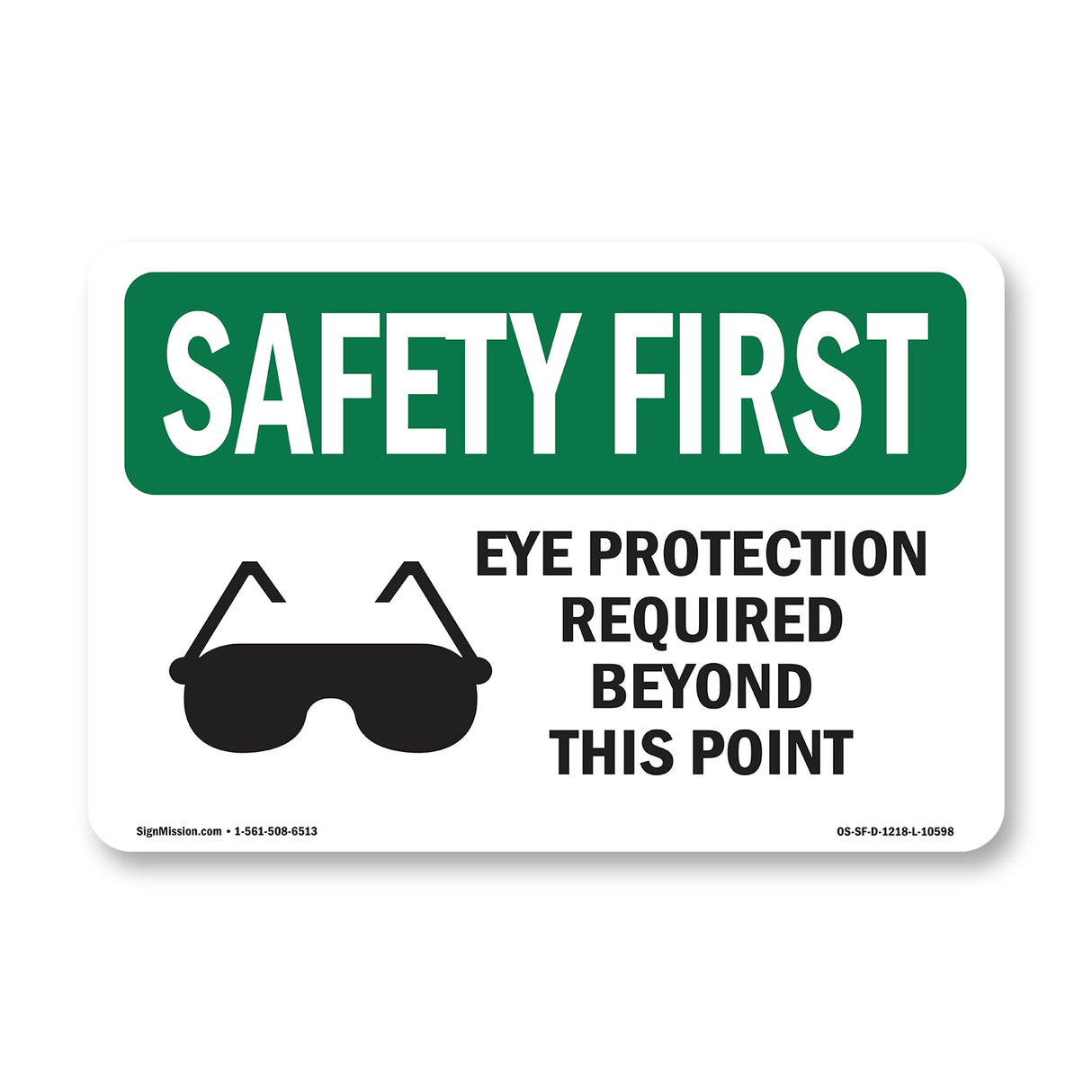 Eye Protection Required Beyond With Symbol