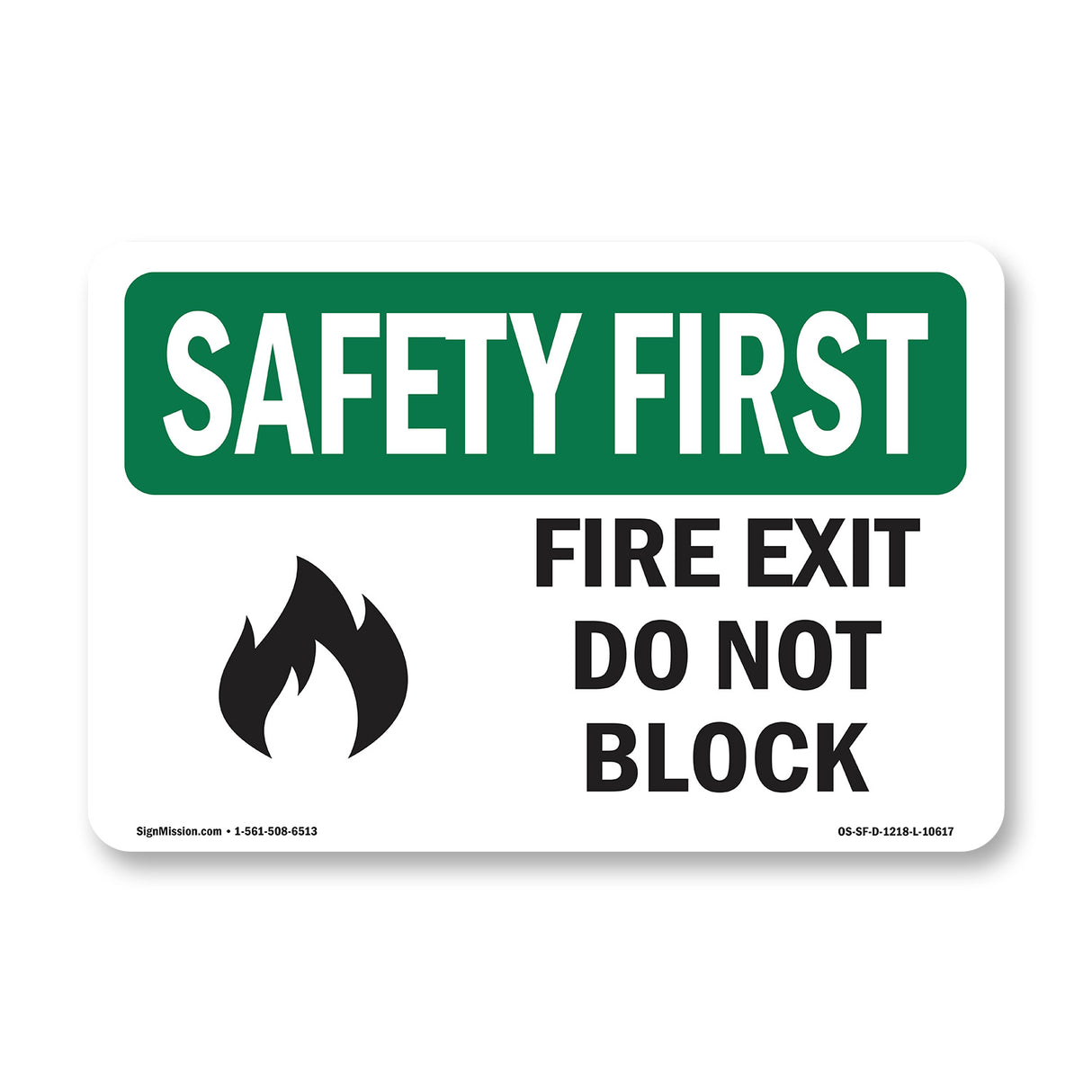 Fire Exit Do Not Block With Symbol