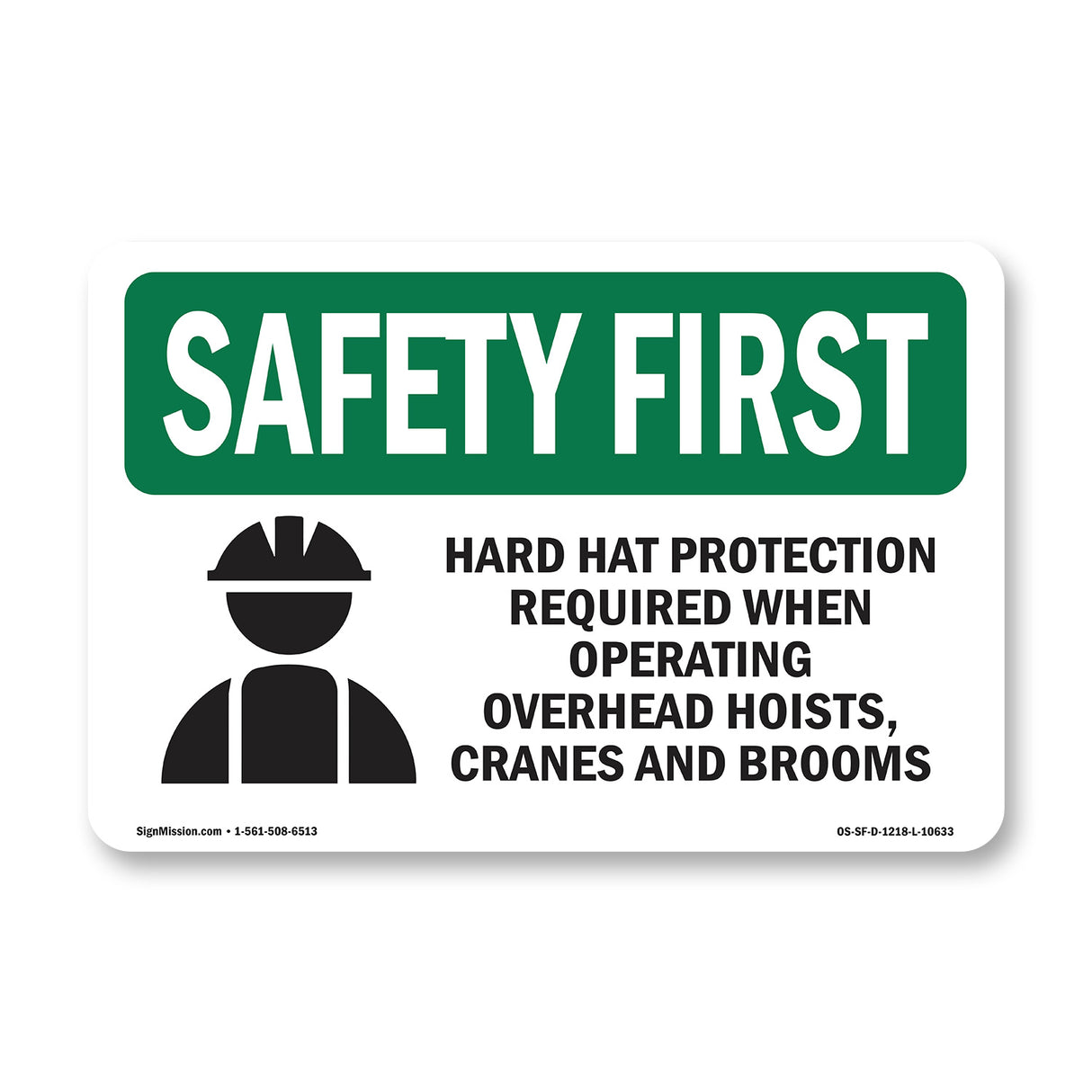 Hard Hat Protection Required With Symbol