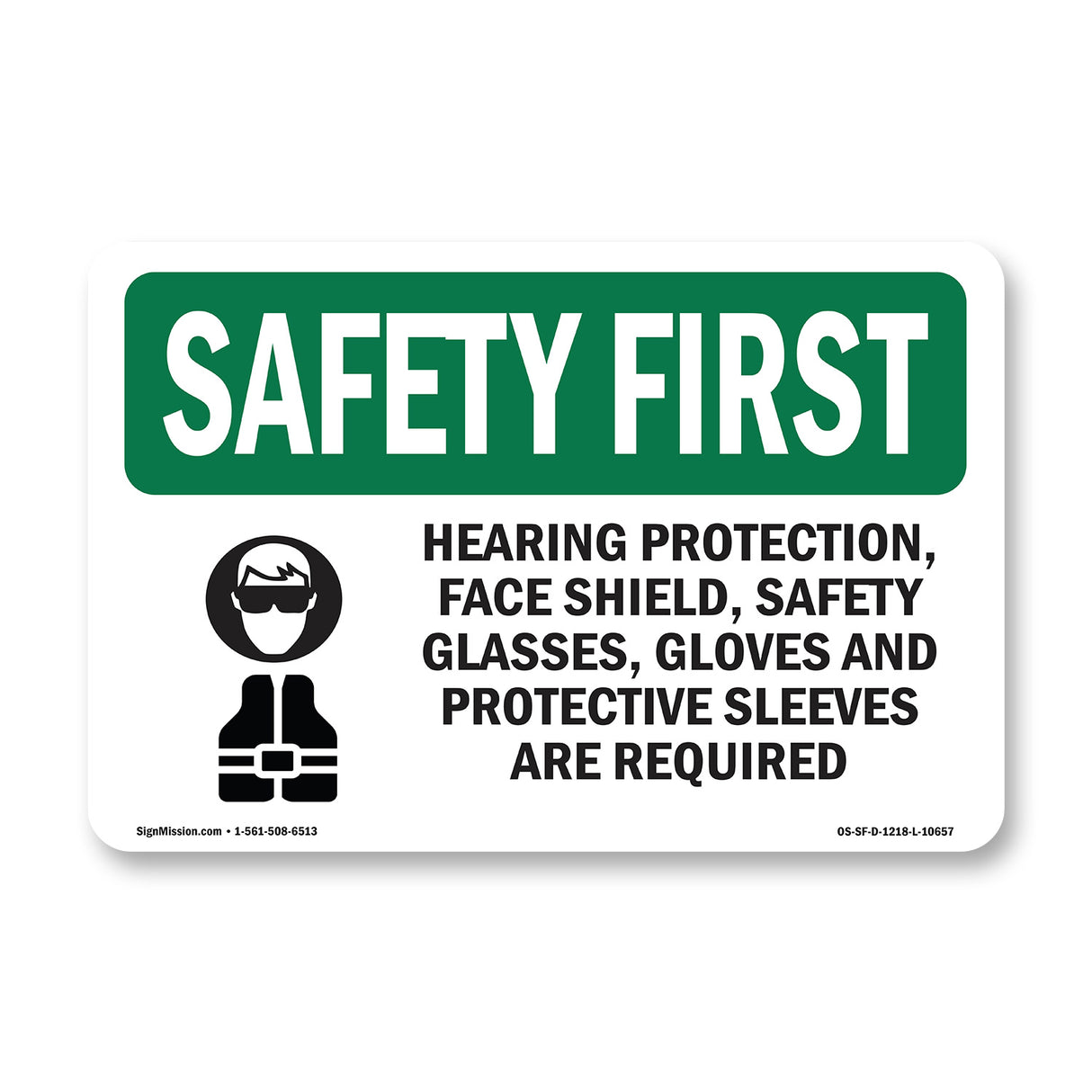 Hearing Protection, Face Shield, With Symbol