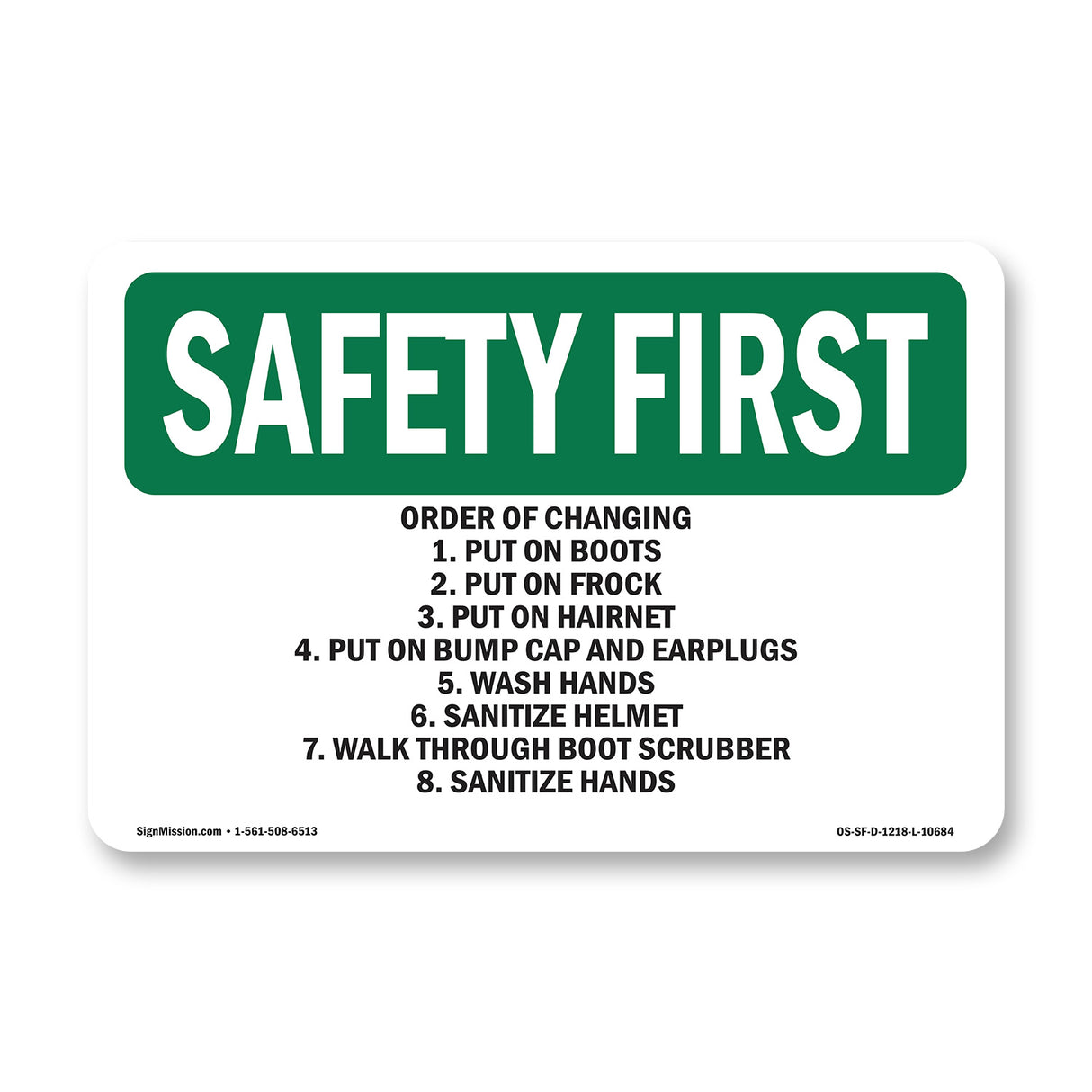 Order Of Changing 1. Put On Boots 2. Put