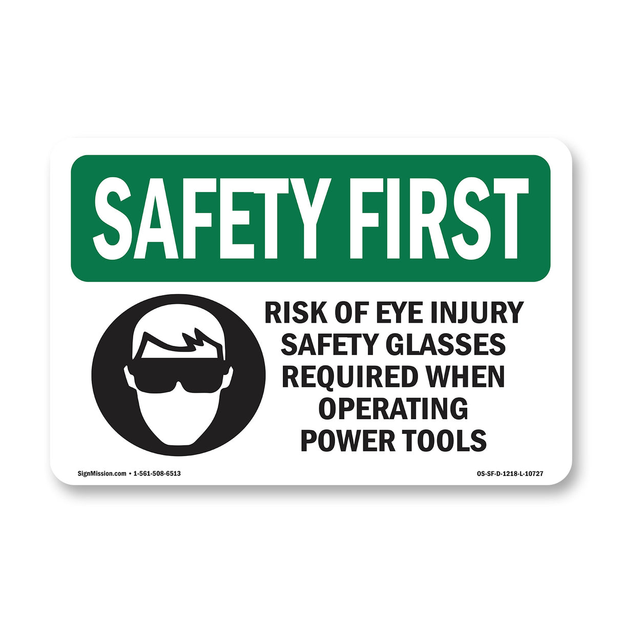 Risk Of Eye Injury Safety Glasses With Symbol