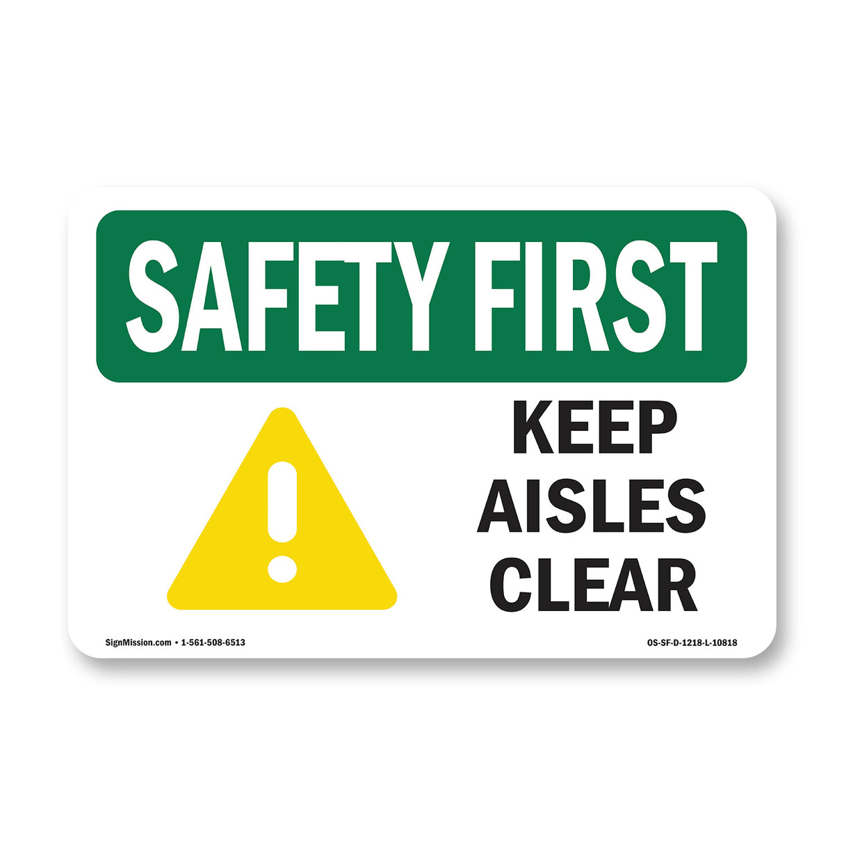 Keep Aisles Clear Bilingual