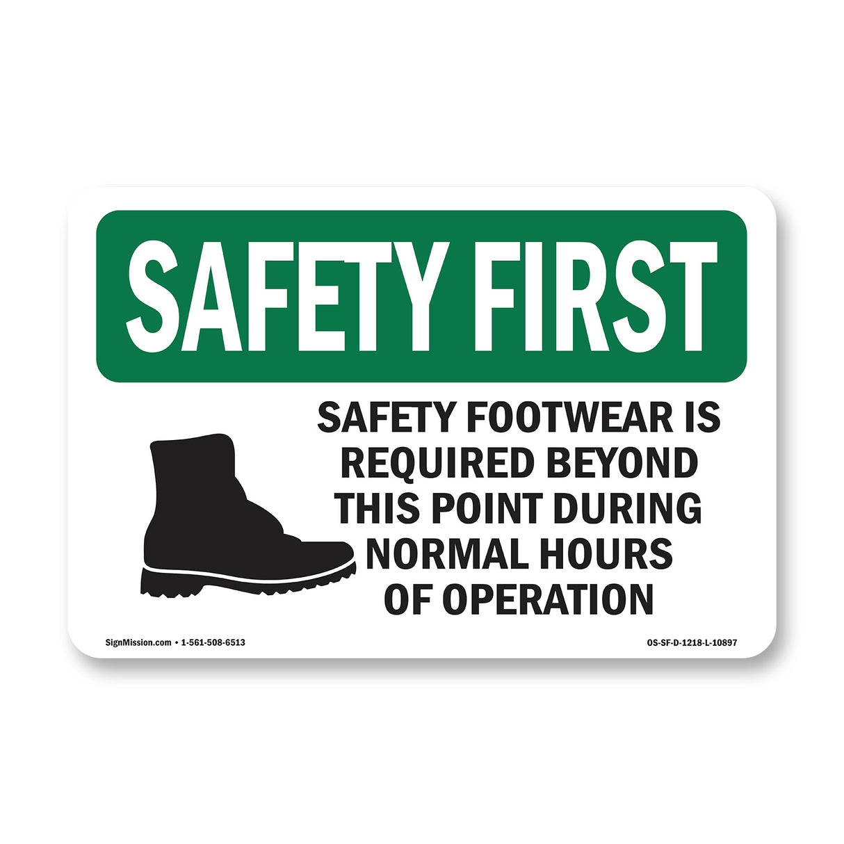 Safety Footwear Is Required With Symbol
