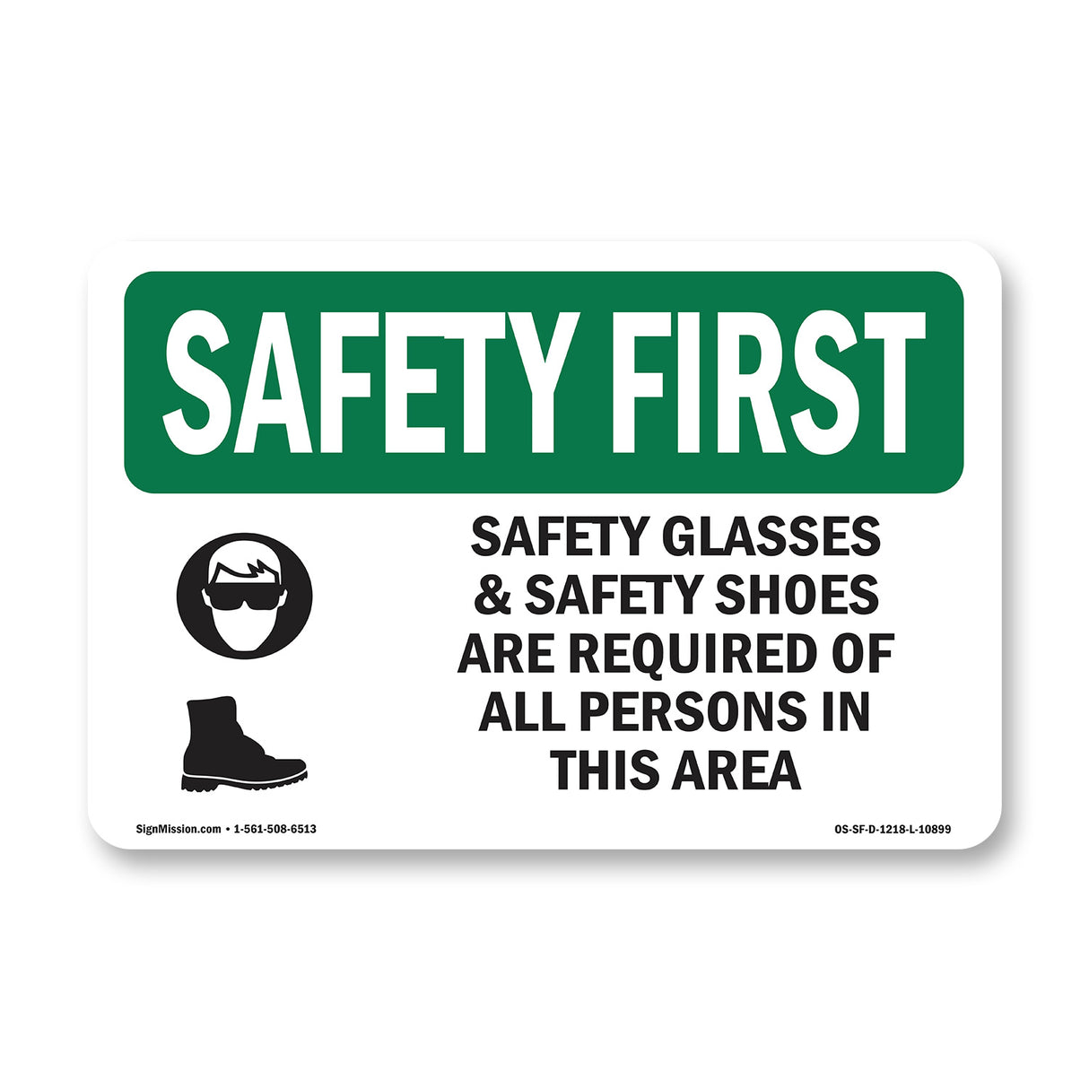 Safety Glasses & Safety Shoes With Symbol