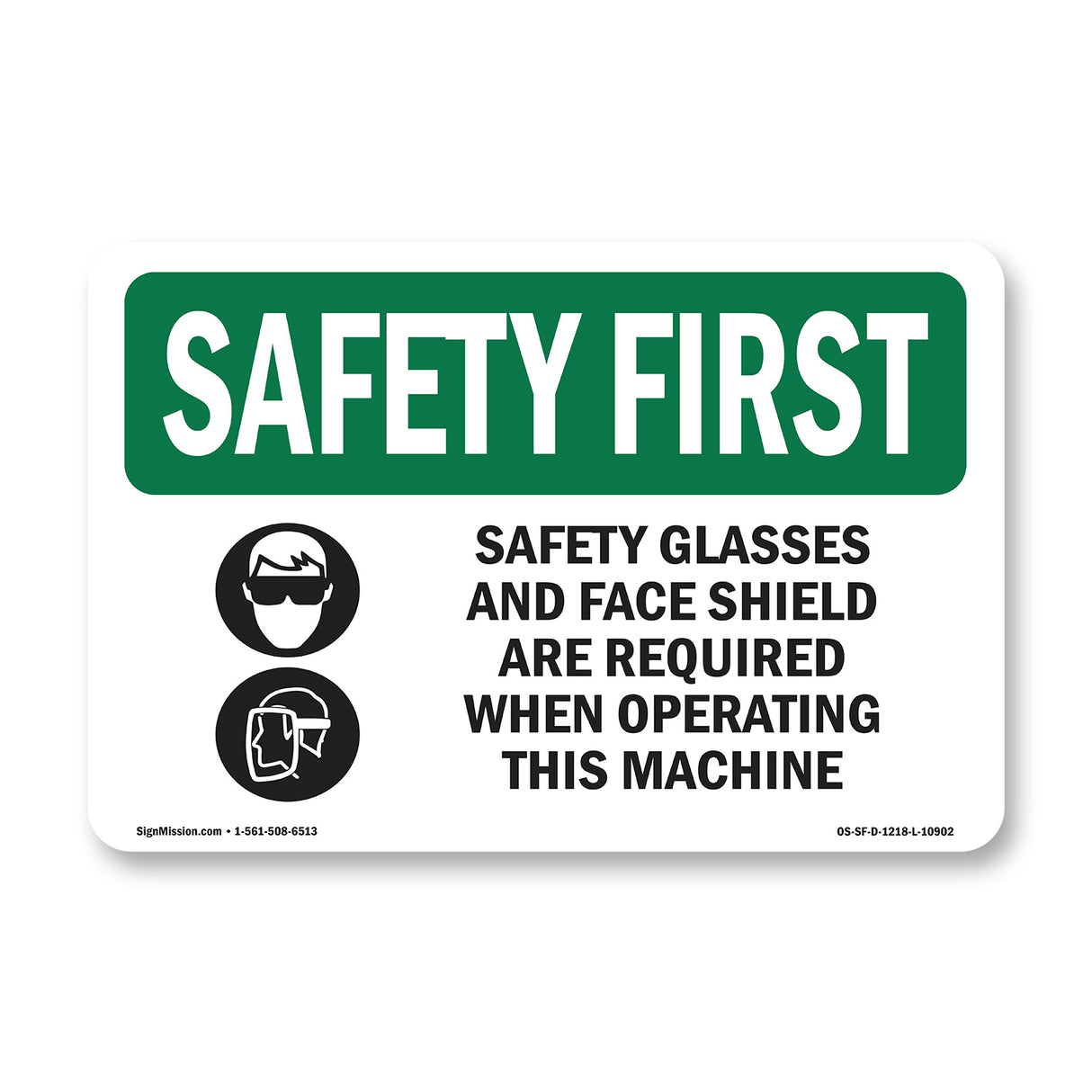 Safety Glasses And Face Shield With Symbol