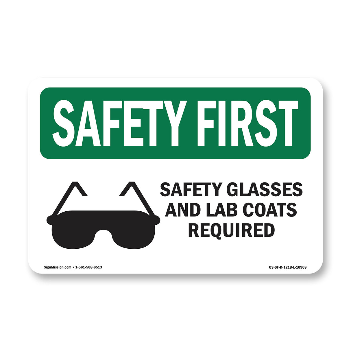 Safety Glasses And Lab Coats Required With Symbol